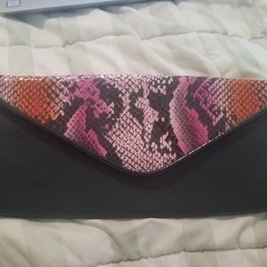 Big Buddha Snake Skin Pink Purse Clutch